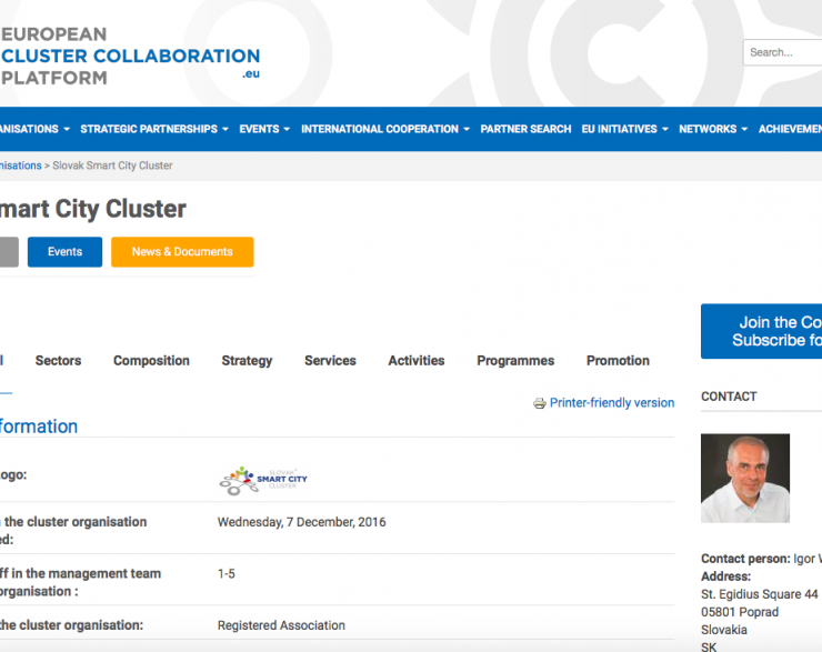 SSCC na European Cluster Collaboration Platform