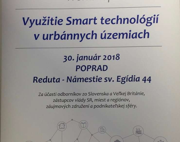 Workshop “Využitie Smart technológií v urbánnych územiach”  30.1.2018 v Poprade